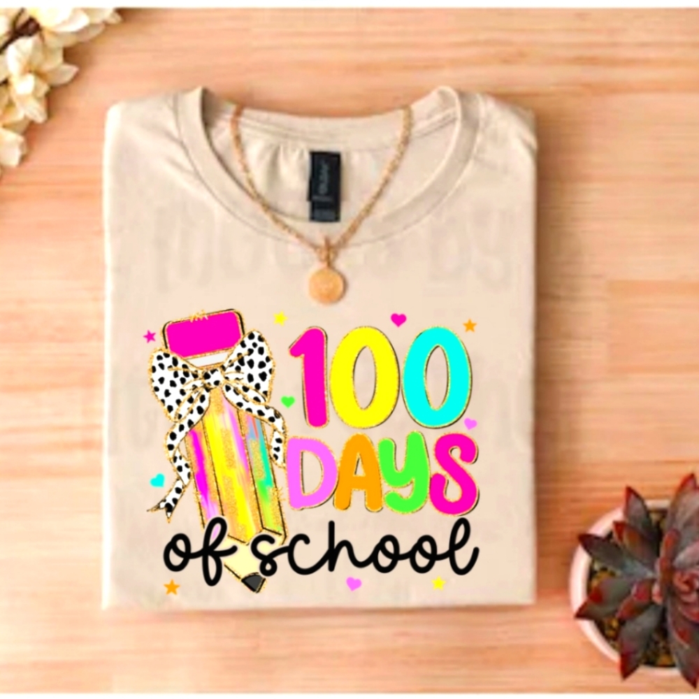 100 days of school graphic tee